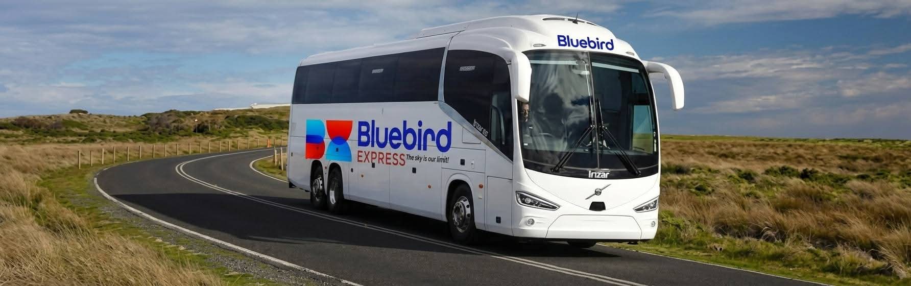 Bus VIP Bluebird Express sur la route
